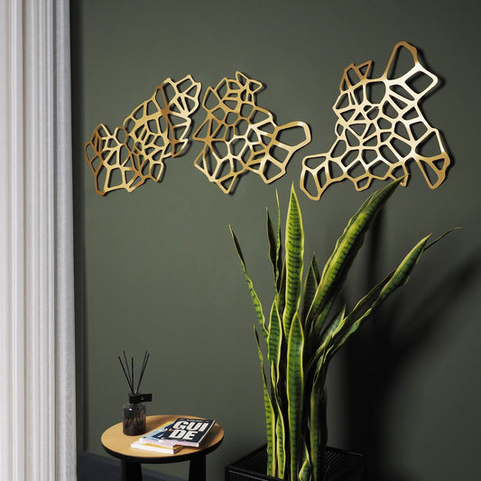 Fluid Metal Wall Art, Set of 3 Pieces