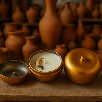 Gold Metallic Container Candle with Cotton Wick – Premium Soy Wax Candle in Matte Finish Jar