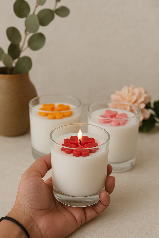 HeartBliss Scented Jar Candles – Trio of Floral Love