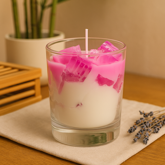Lavender Latte Cocktail Candle – Hand-Poured Soy Wax | Aromatherapy in Glass Jar
