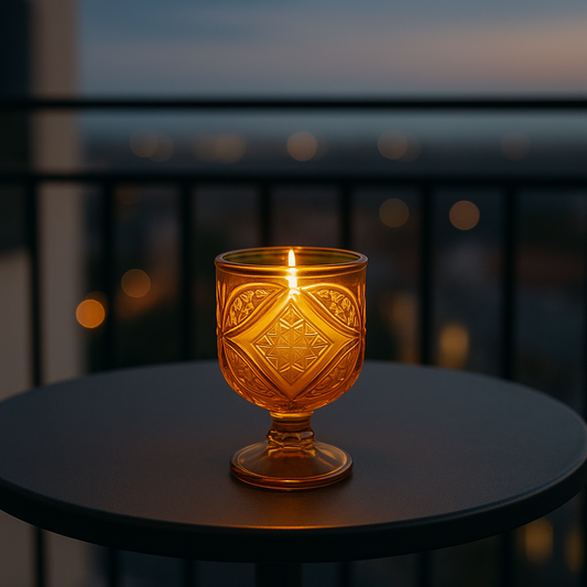 Luxury Amber Glass Soy Wax Candle – Elegant Home Décor Jar Candle for Modern & Classic Interiors