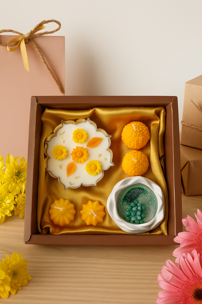 Premium Diwali Candle Hamper – Urli, Ladoo & Festive Candles