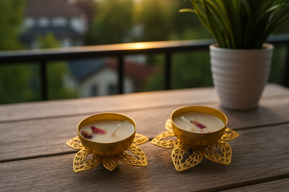 Luxury Golden Lotus Candle  – Perfect for Festive & Home Décor