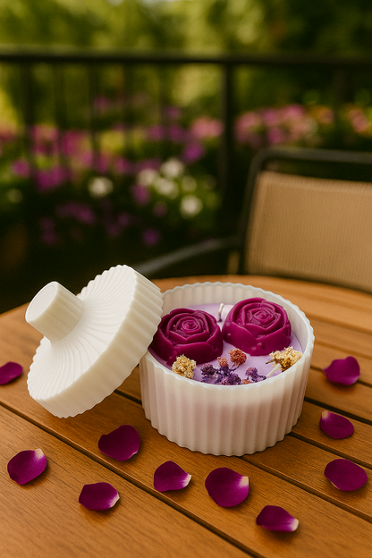 Luxury Rose Jar Candles in Glass | 4 Colors | Decorative & Gift Candles