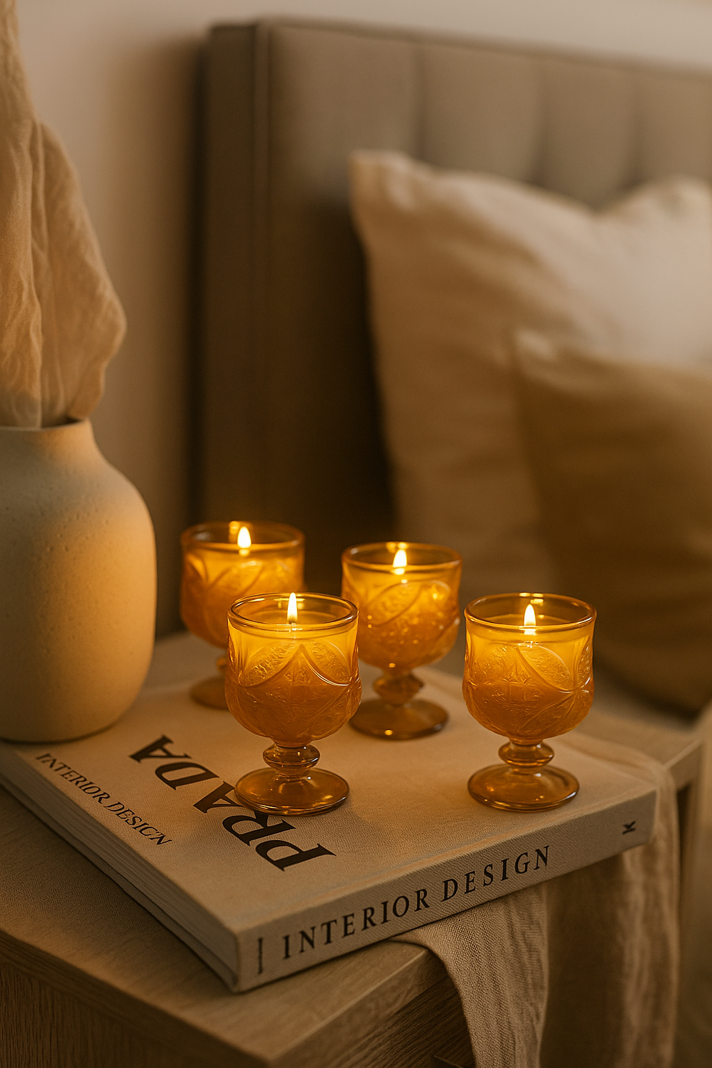 Luxury Amber Glass Soy Wax Candle – Elegant Home Décor Jar Candle for Modern & Classic Interiors