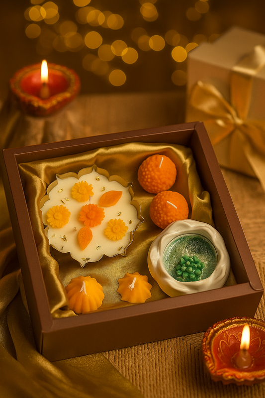 Premium Diwali Candle Hamper – Urli, Ladoo & Festive Candles