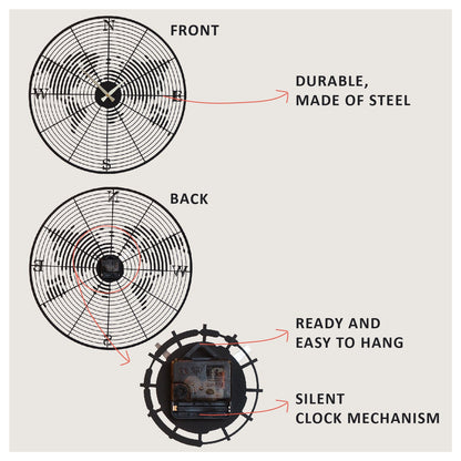 Coordinate Metal Wall Clock