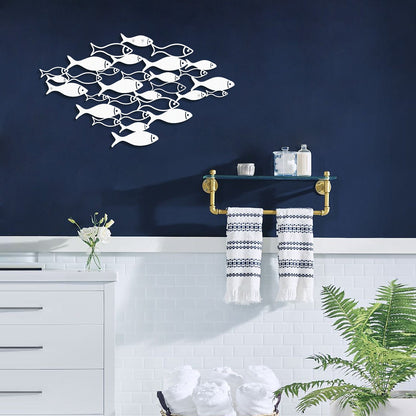 Fish Swarm Metal Wall Art