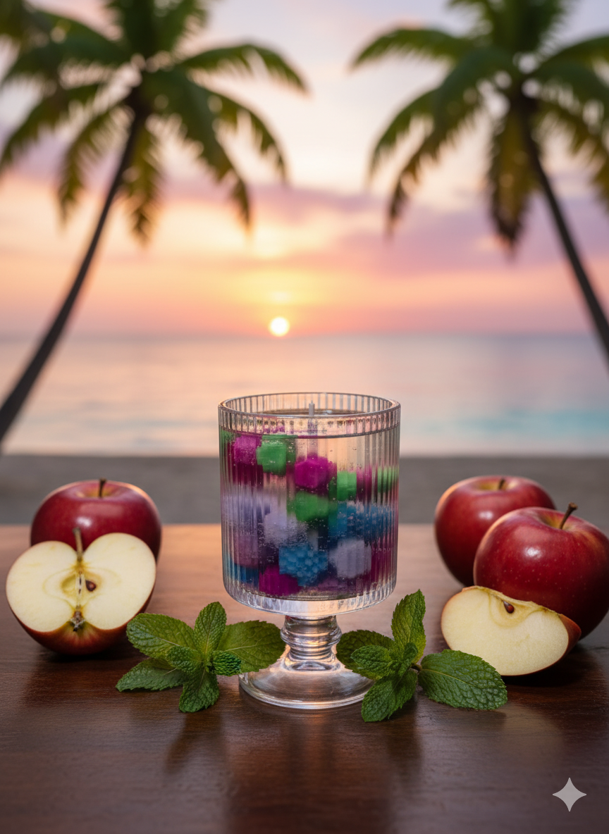 Handmade Cocktail Glass Candle with Colorful Beads – Fun & Trendy Decorative Candle