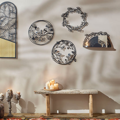 Ginkgo Metal Wall Art, Set of 3 Pieces