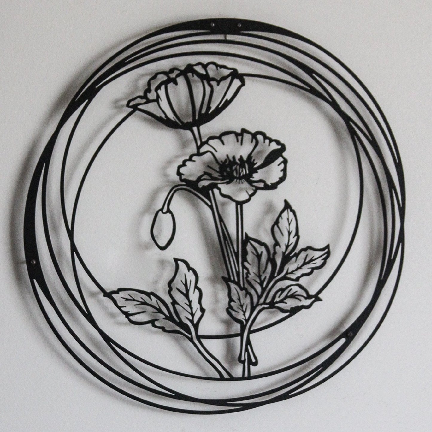 Poppy Flowers Metal Wall Art, Set of 3 Pieces