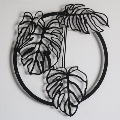 Monstera Deliciosa Leaf Metal Wall Art