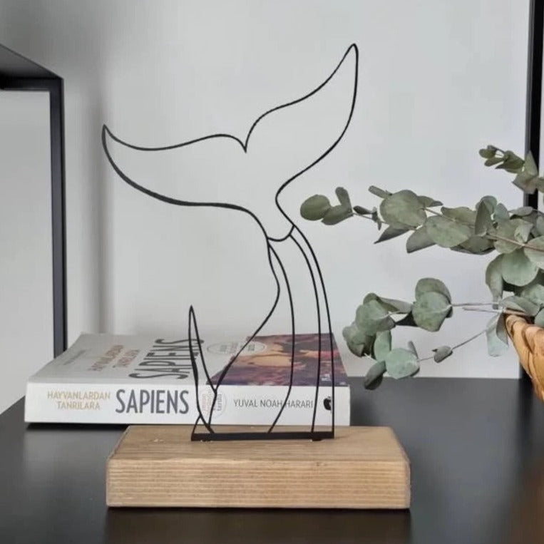 Whale Tail Shelf Decor