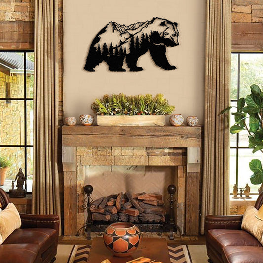 Landscape Bear Metal Wall Art