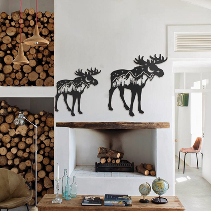 Landscape Moose Metal Wall Art