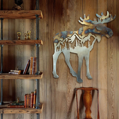 Landscape Moose Metal Wall Art