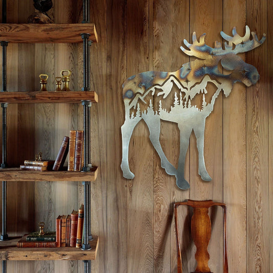 Landscape Moose Metal Wall Art
