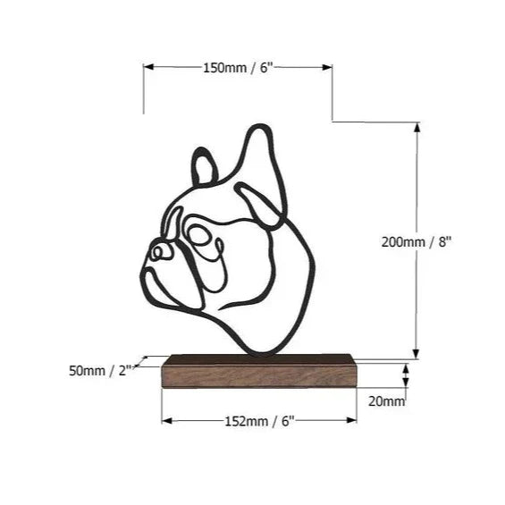 Line art ” French Bulldog ” Shelf Decor