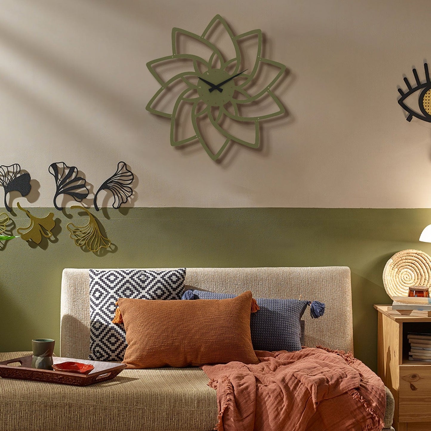 Lotus Metal Wall Clock