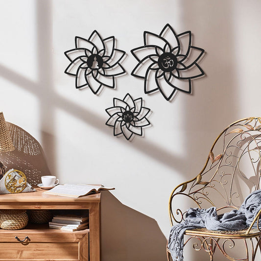 Lotus Metal Wall Art, Set of 3 Pieces