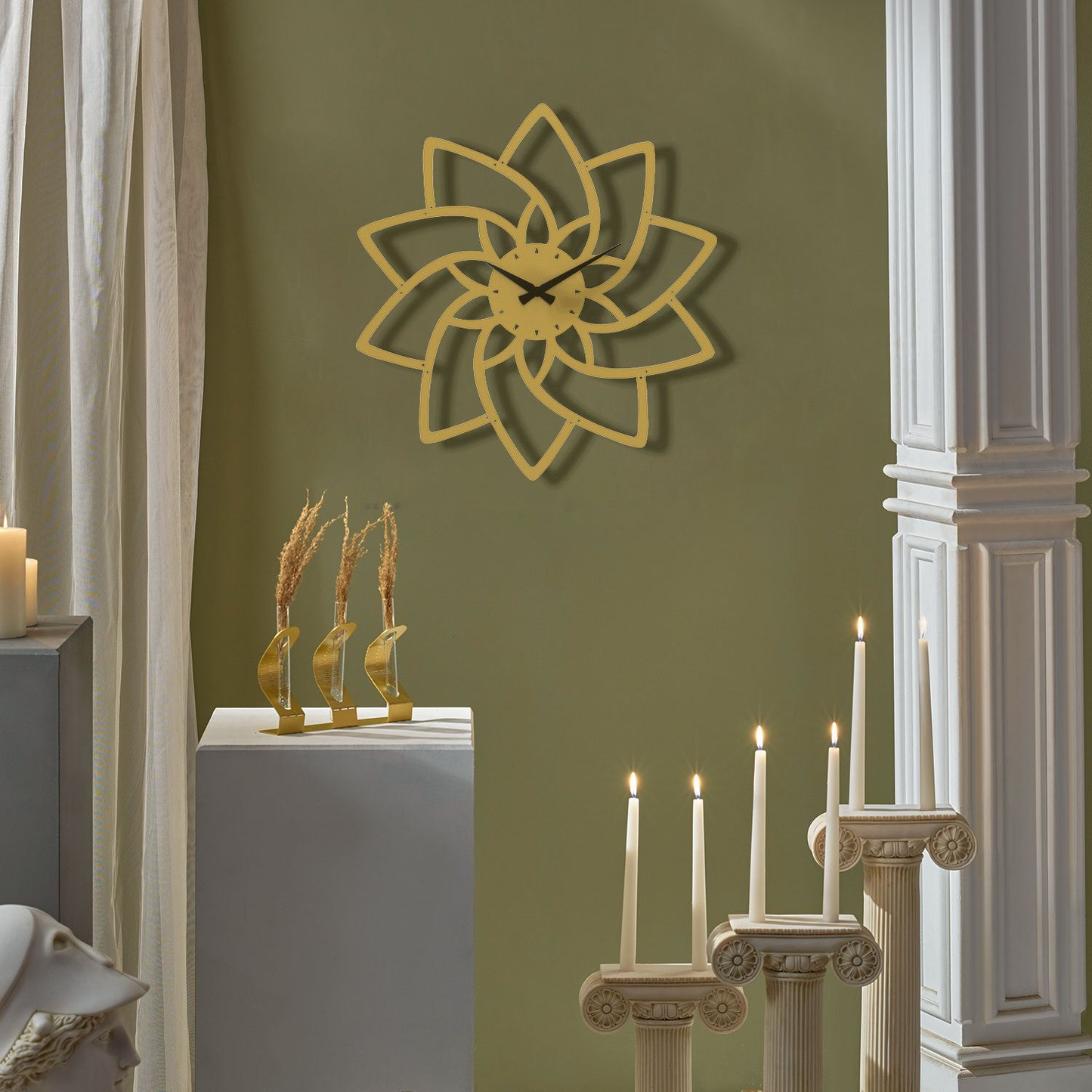 Lotus Metal Wall Clock