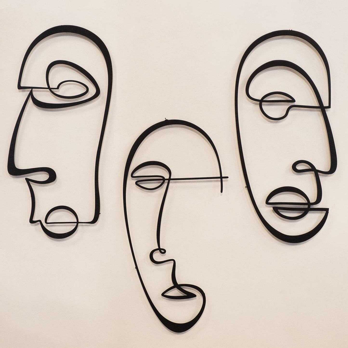 Abstract Line Metal Wall Art, Set of 3 Pieces