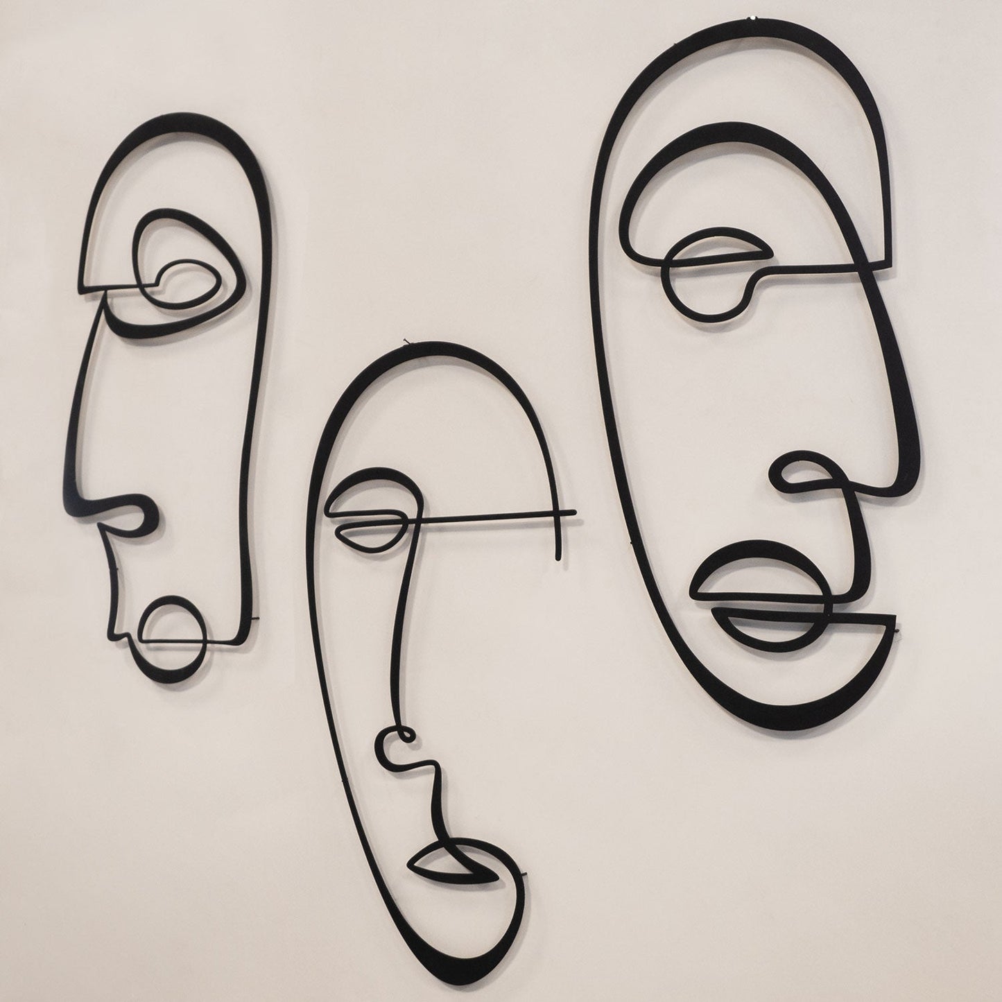 Abstract Line Metal Wall Art, Set of 3 Pieces