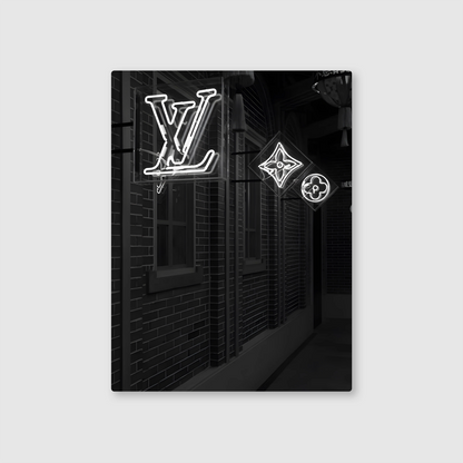 Luxe Glow: Neon LV Metal Poster