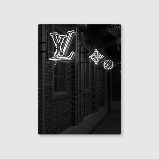 Luxe Glow: Neon LV Metal Poster