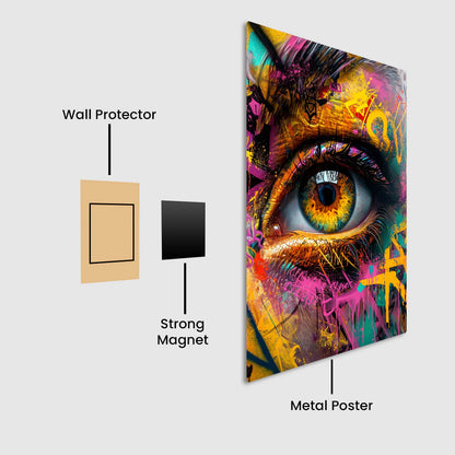 Abstract Eye: Colorful Gaze Metal Poster