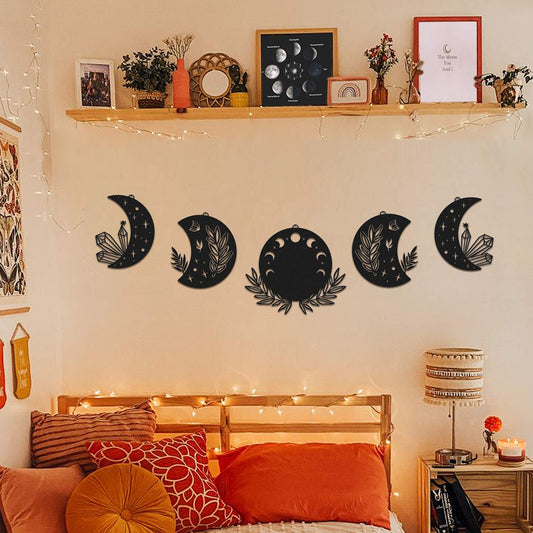 Moon Phases Metal Wall Art, Set of 5 Pieces