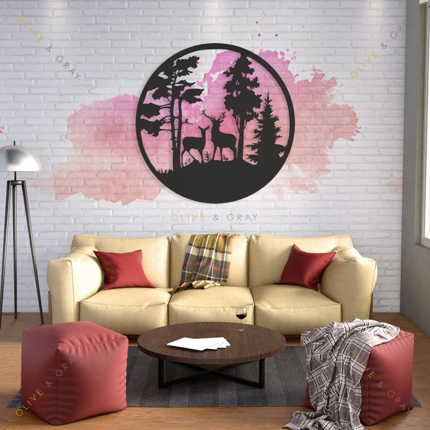 Buck and Doe Metal Wall Art