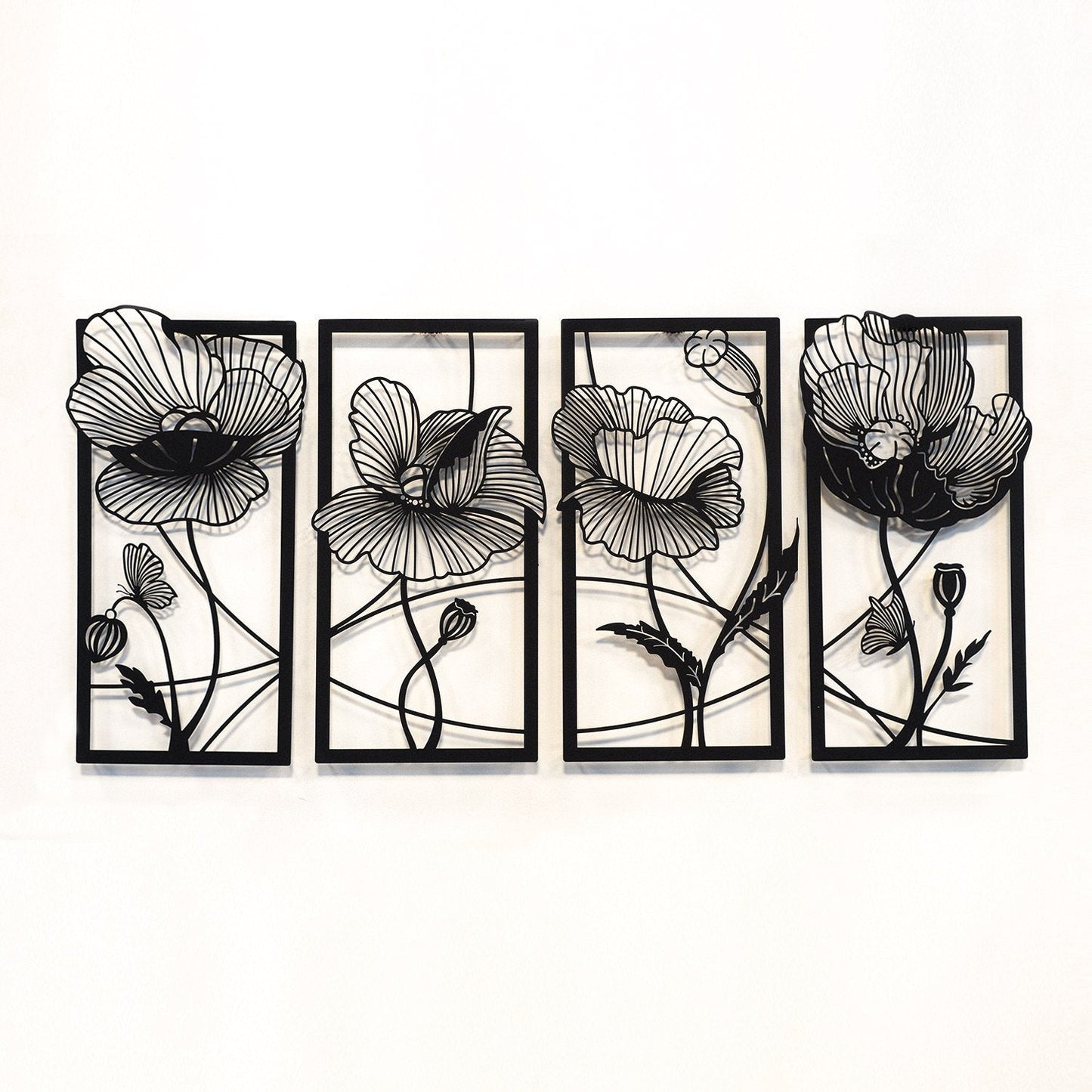 Blossom Metal Wall Art, Set of 4 Pieces
