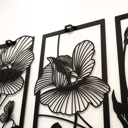 Blossom Metal Wall Art, Set of 4 Pieces