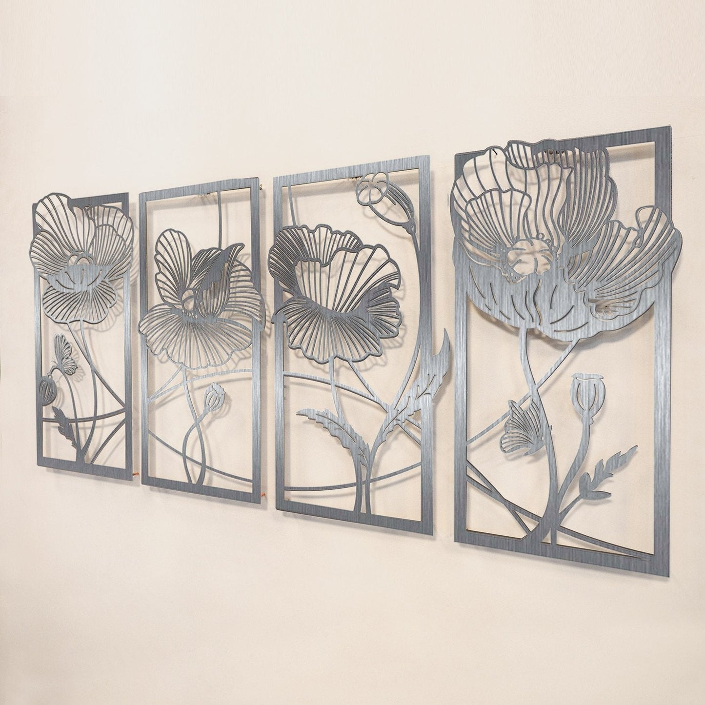 Blossom Metal Wall Art, Set of 4 Pieces