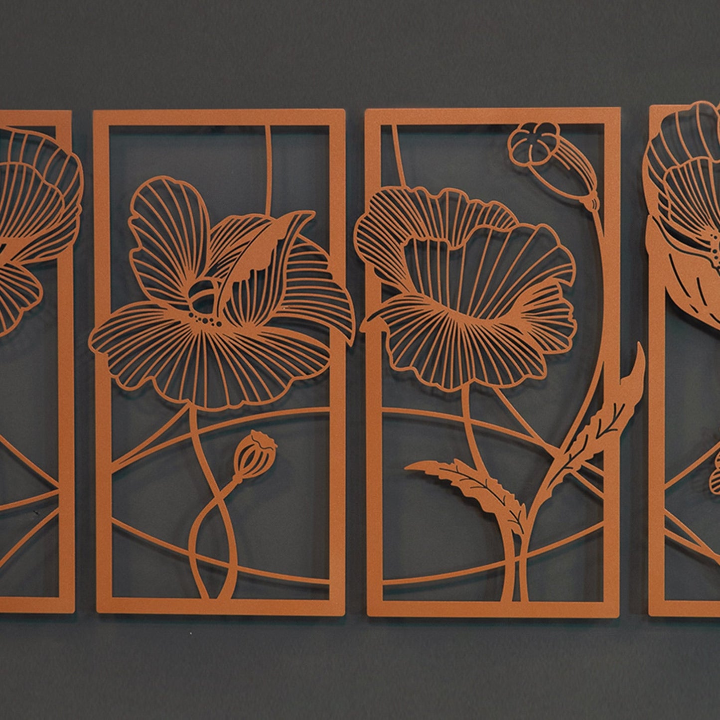Blossom Metal Wall Art, Set of 4 Pieces