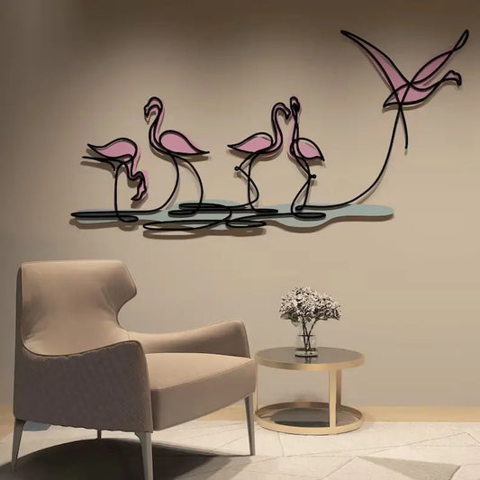 Flamingo Metal Wall Art