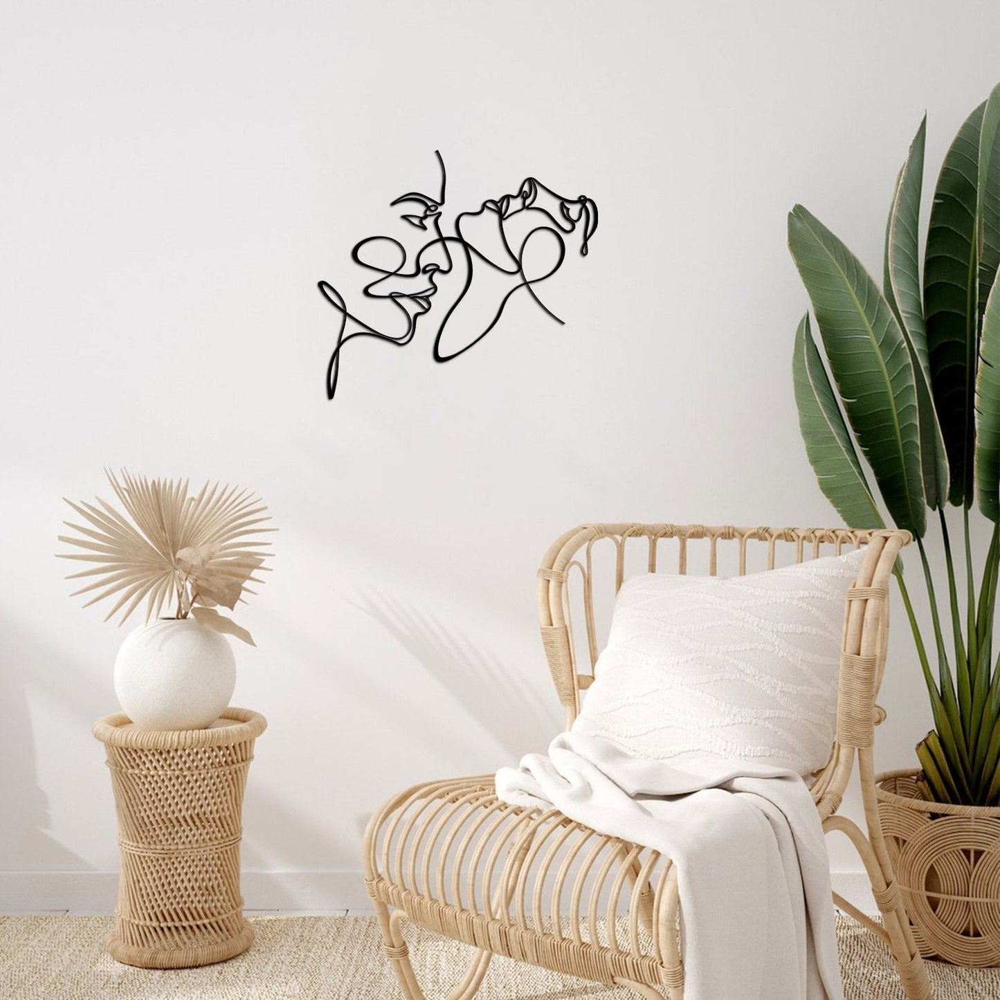 Couple Silhouette Metal Line Art