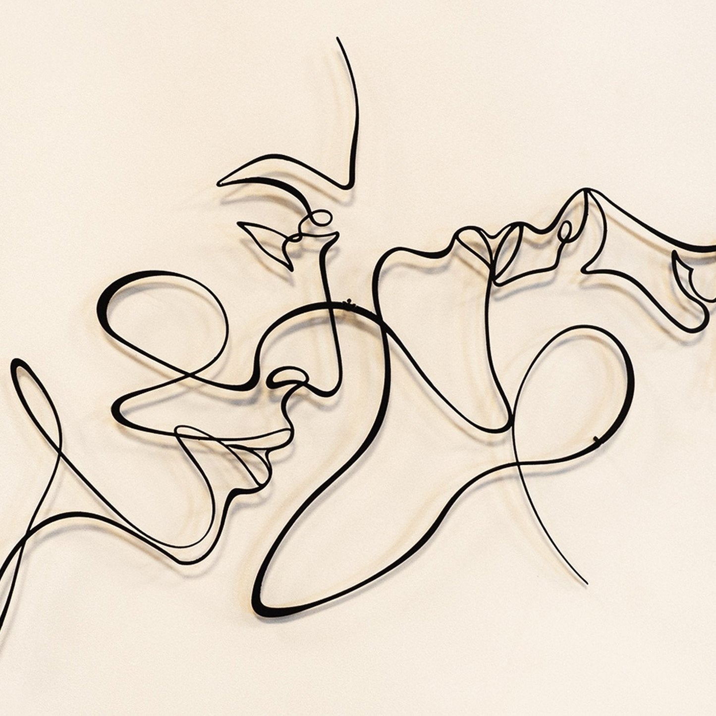 Couple Silhouette Metal Line Art