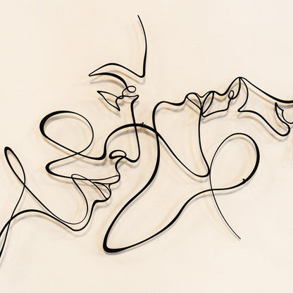 Couple Silhouette Metal Line Art