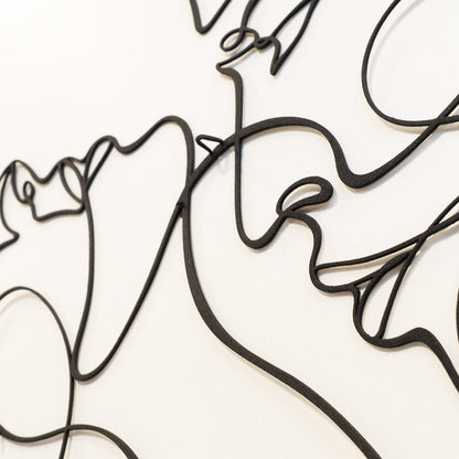 Couple Silhouette Metal Line Art