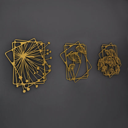 Dandelion Flowers Metal Wall Art, Set of 3 Pieces