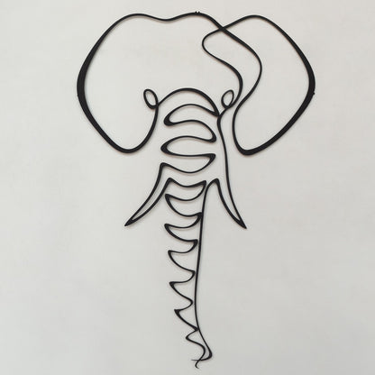 Elephant Metal Line Art