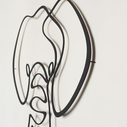Elephant Metal Line Art