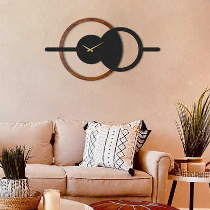 Geometric Wooden Metal Wall Clock