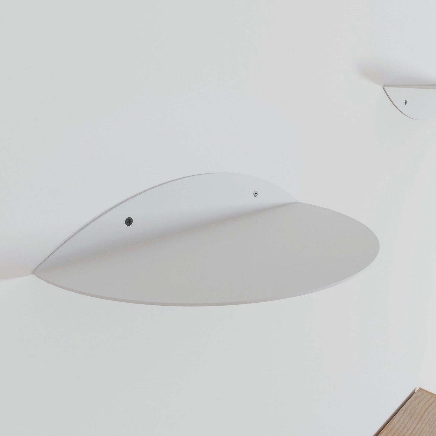 Minimalist White Circular Floating Shelf