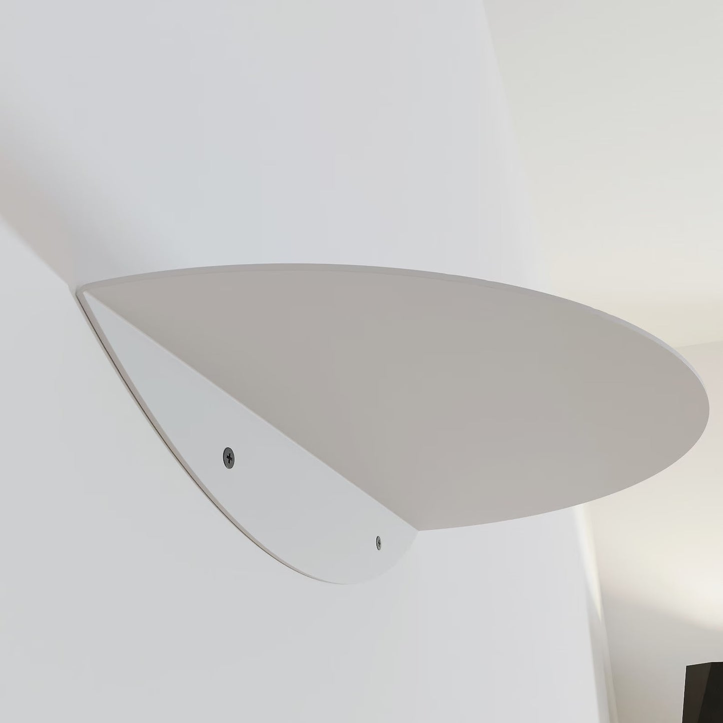 Minimalist White Circular Floating Shelf