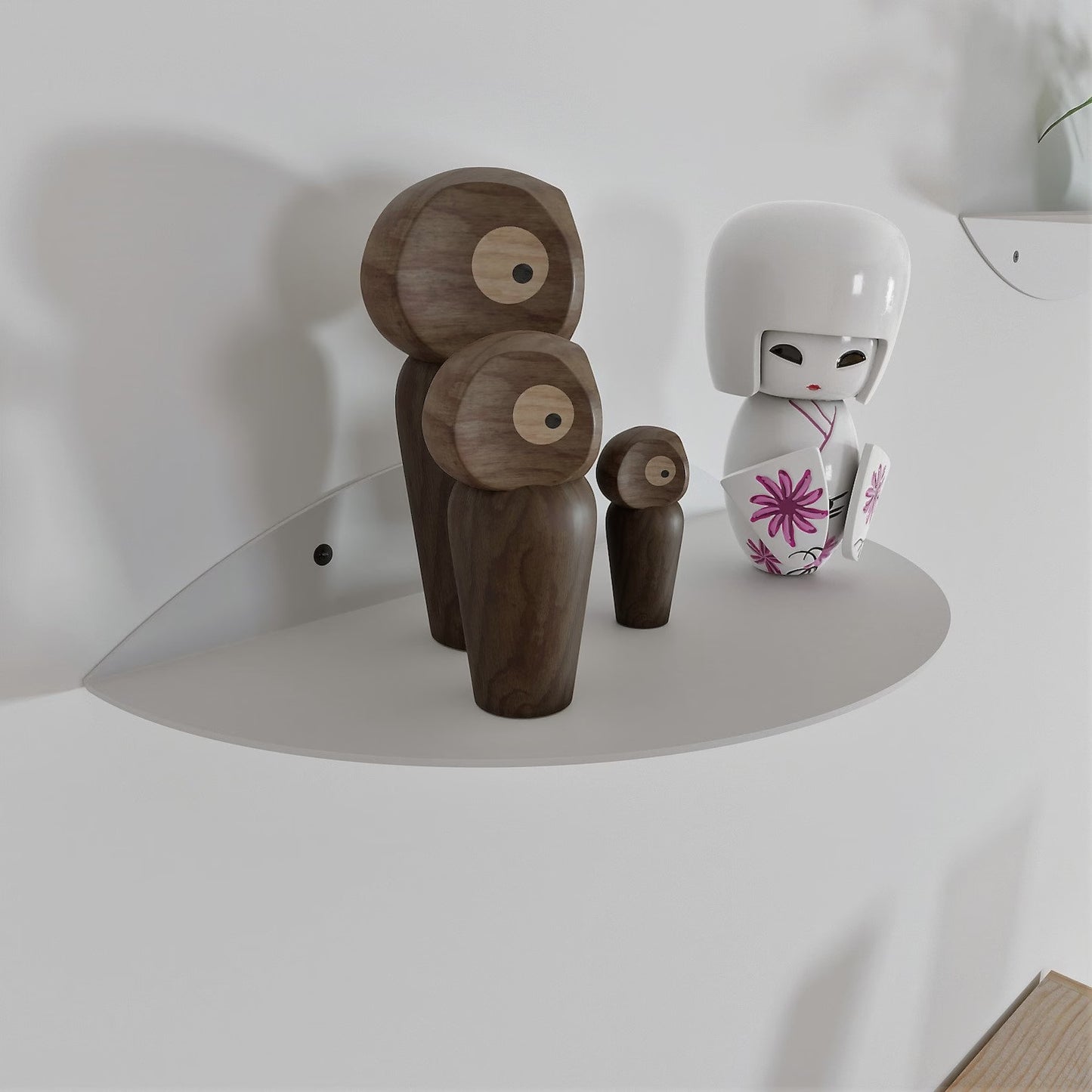 Minimalist White Circular Floating Shelf