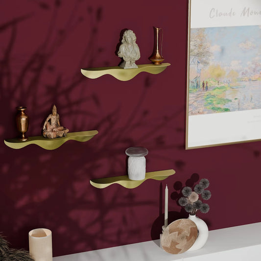 Floating Wavy Decorative Metal Shelf