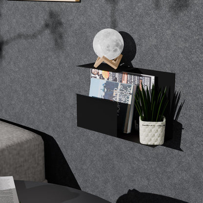 Floating Metal Wall Asymmetrical Multi-Purpose Shelf,